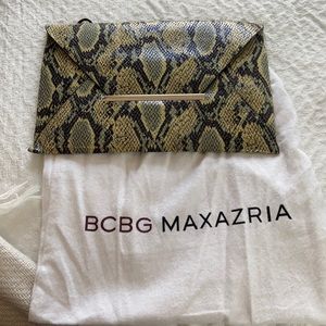 BCBG Maxazaria Faux Snake Skin Clutch with Dustbag